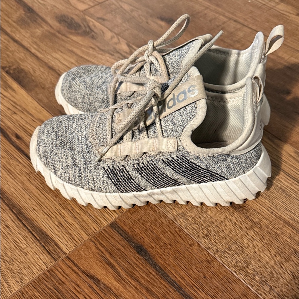 Adidas Kids Gray and White Sneakers